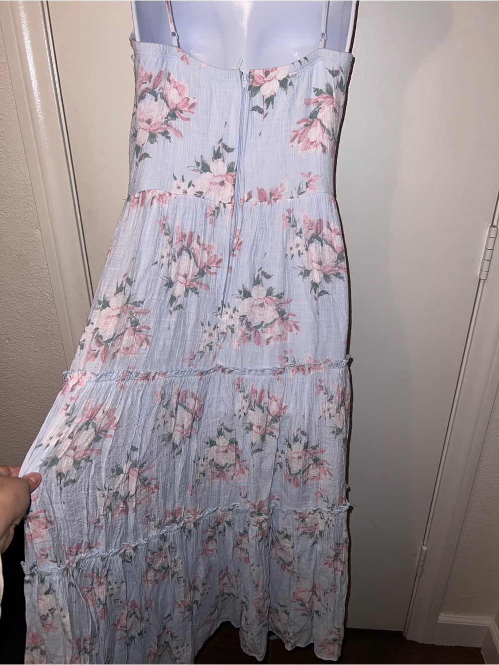 Altar'd State Light Blue Floral Ruffled Maxi Dress - Picture 4 of 7